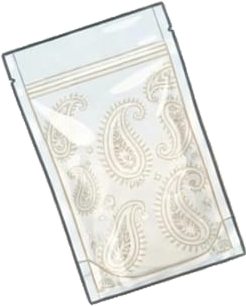A clear poly pouch