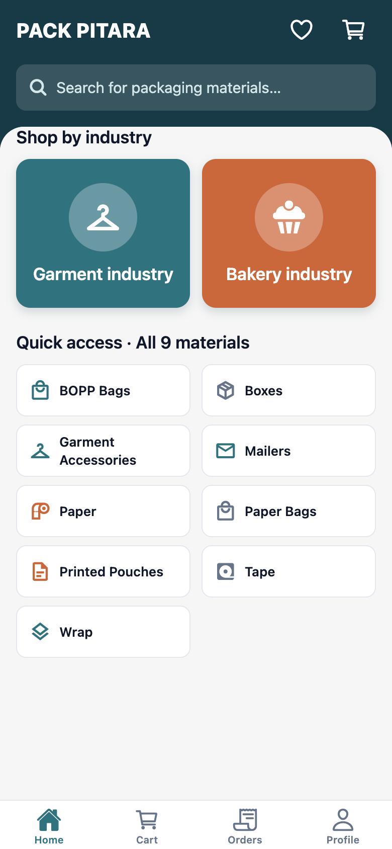 App home screen